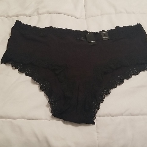 🖤🔥 BLACK LACE COTTON CHEEKY PANTY MID-RISE - Picture 6 of 7
